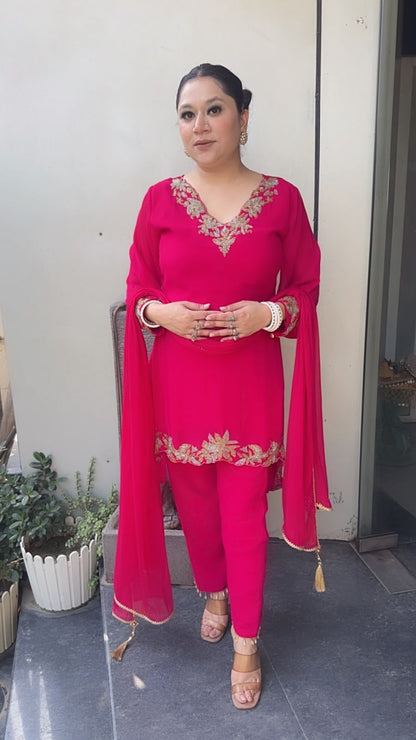 Navya Foshia pink katana Designer Suit