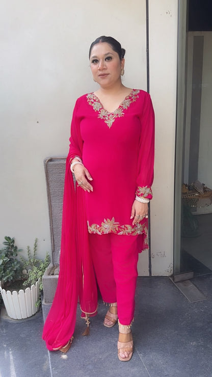Navya Foshia pink katana Designer Suit