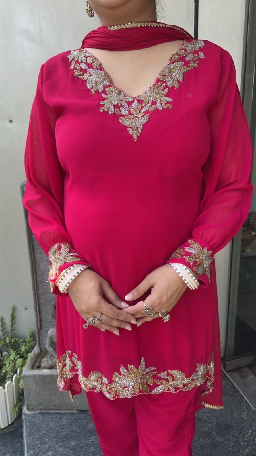 Navya Foshia pink katana Designer Suit