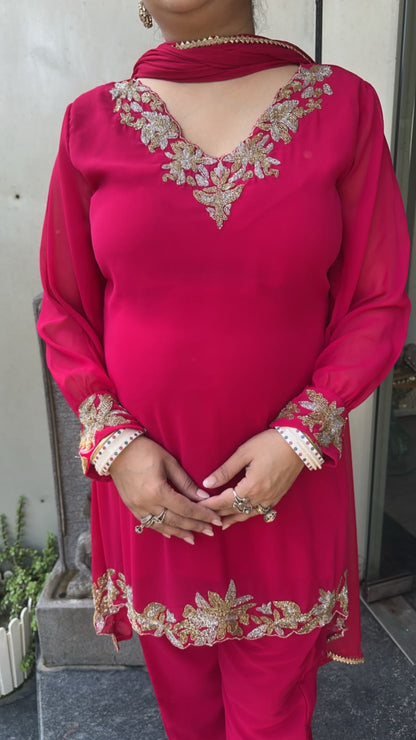Navya Foshia pink katana Designer Suit