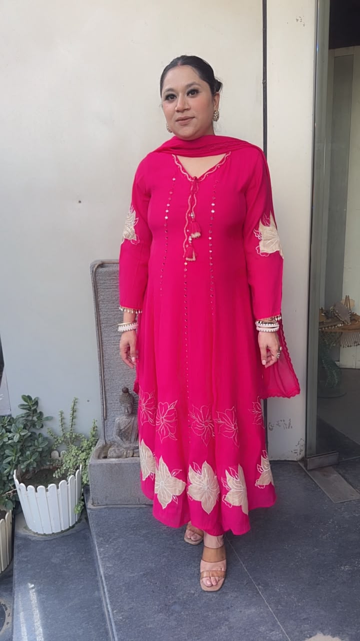 Kastoor Foshia pink Anarkali Designer Suit