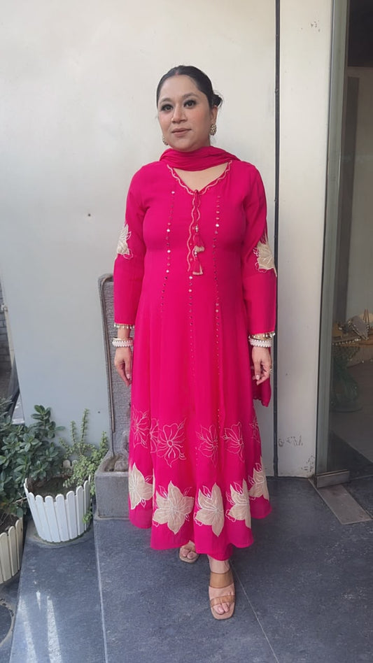 Kastoor Foshia pink Anarkali Designer Suit