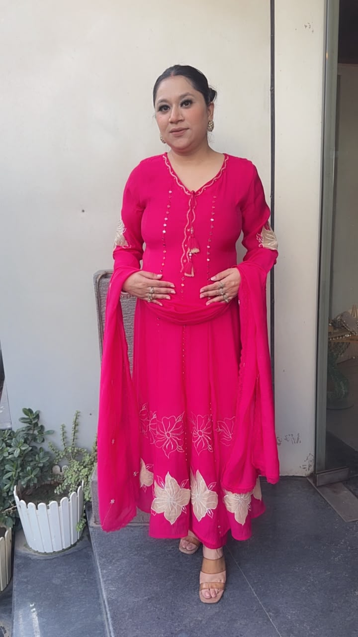 Kastoor Foshia pink Anarkali Designer Suit