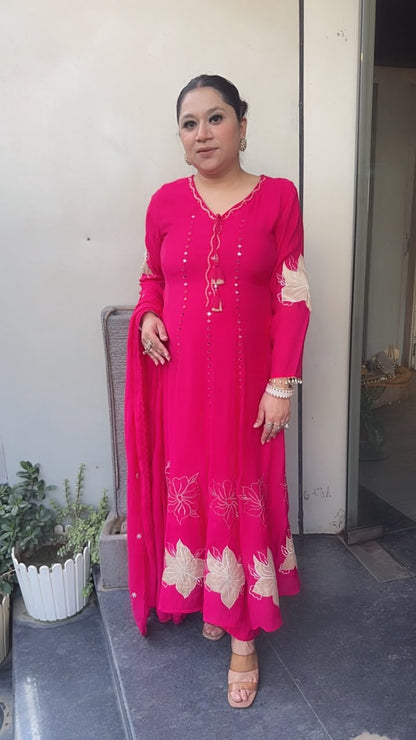 Kastoor Foshia pink Anarkali Designer Suit