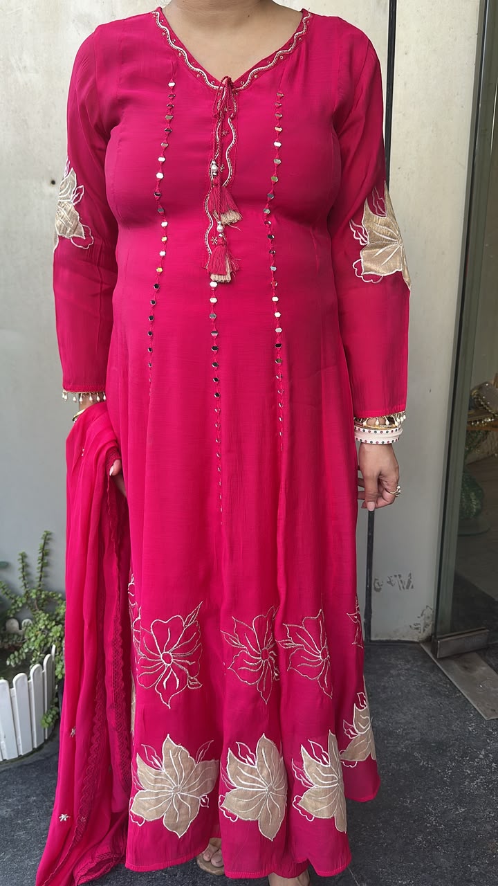 Kastoor Foshia pink Anarkali Designer Suit