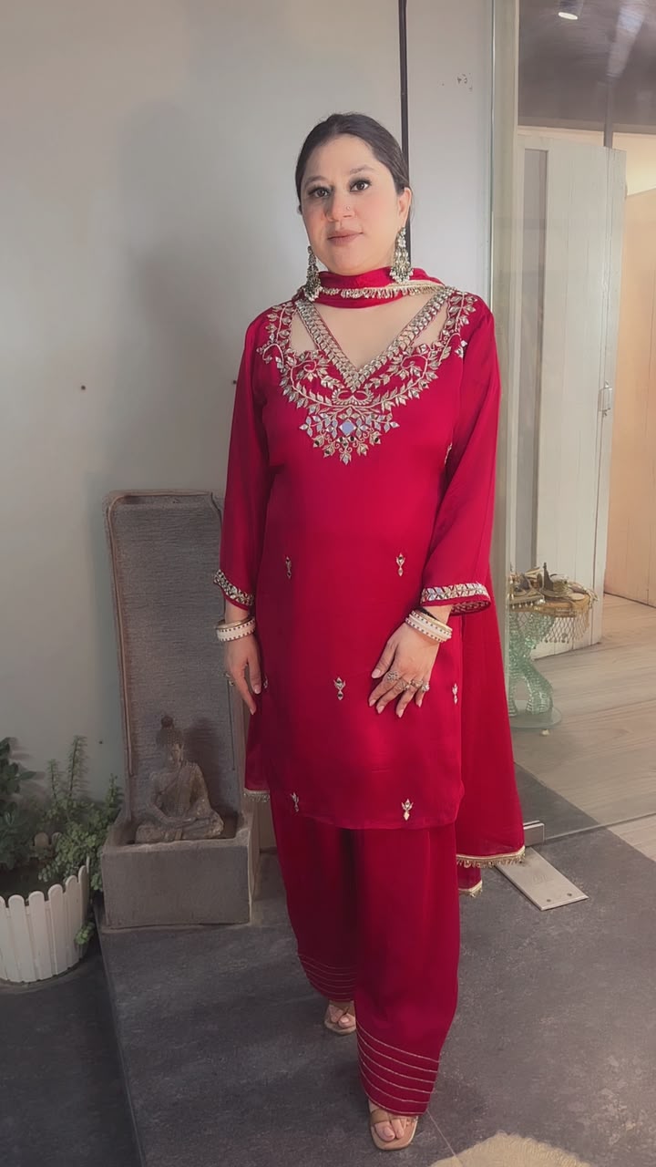 Zeevar Mahroon katana Designer Suit