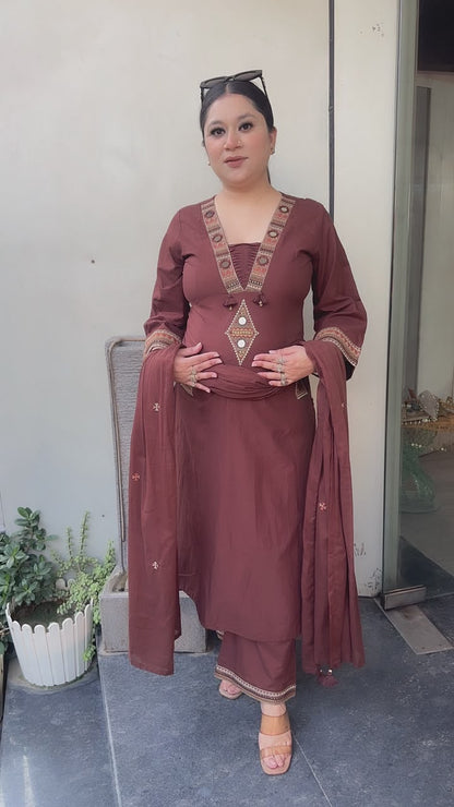 Jaipuri Brown  pocket Design Designer Suit