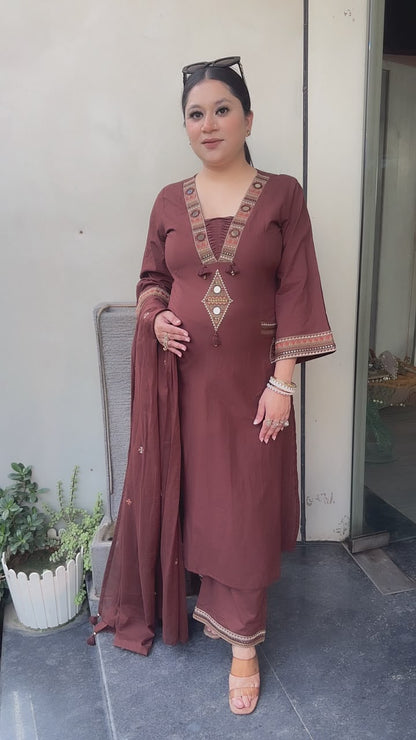 Jaipuri Brown  pocket Design Designer Suit