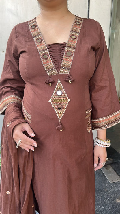 Jaipuri Brown  pocket Design Designer Suit
