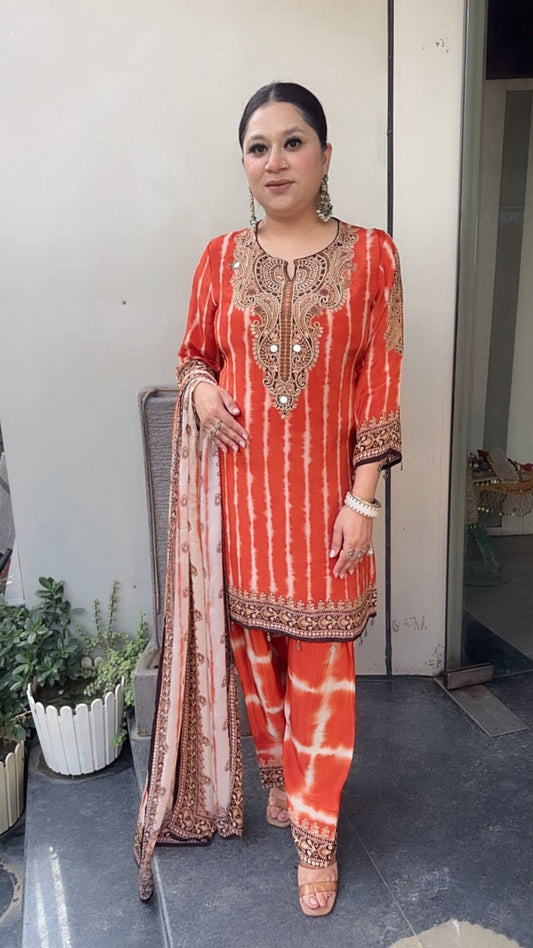 Sabha Rust Digital Print Farshi Designer Suit