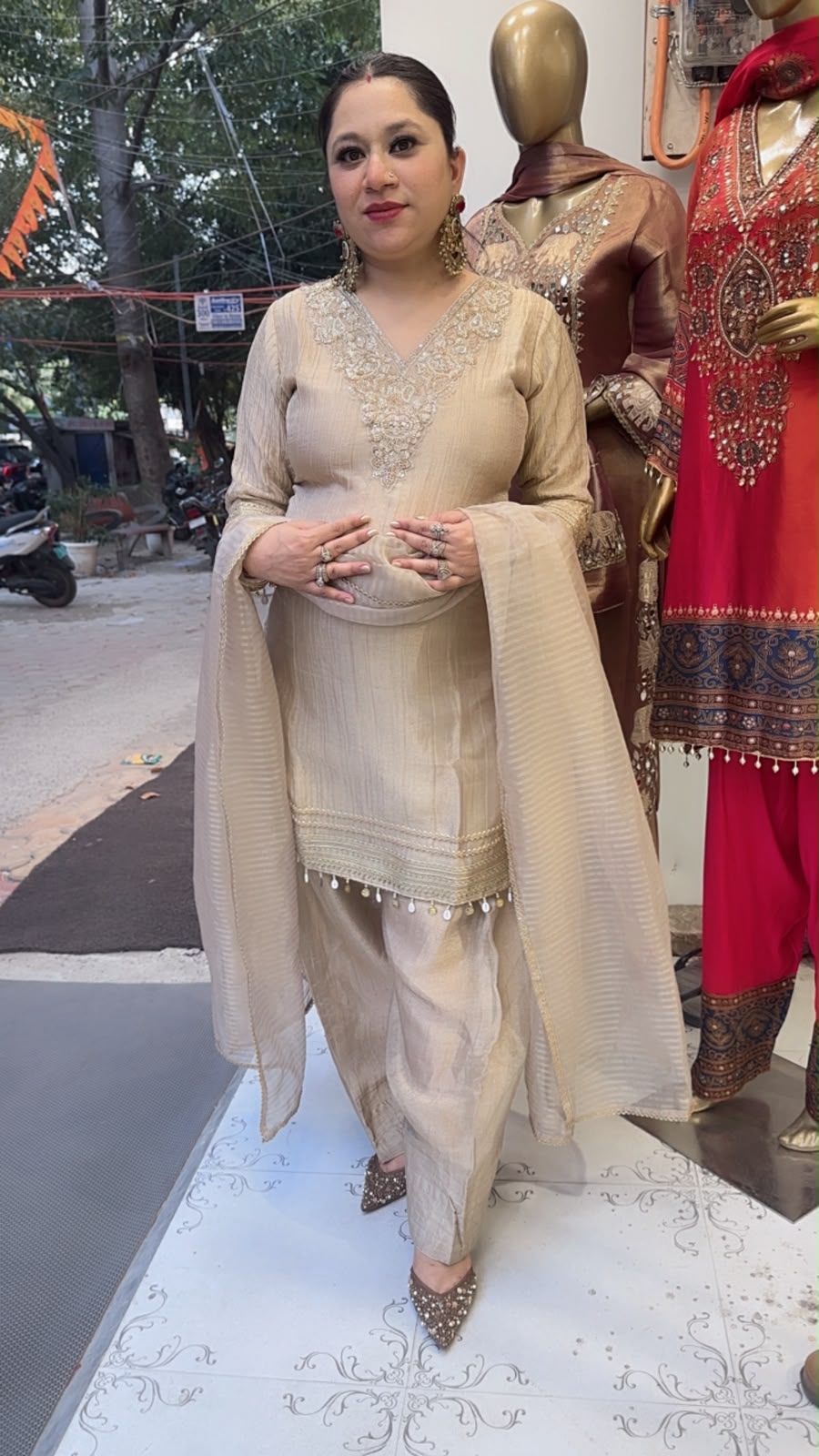 Niloofa Golden Farshi Salwar Designer Suit