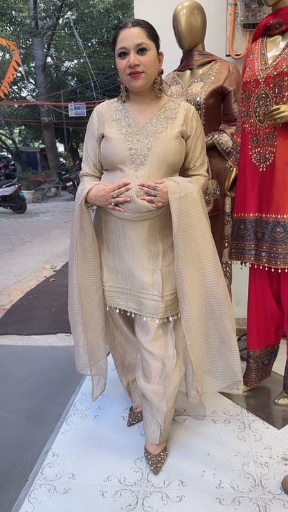 Niloofa Golden Farshi Salwar Designer Suit