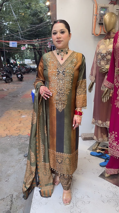 Nihari 2.0 Karwa Digital Handwork  Designer Suit