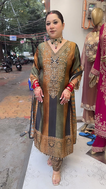 Nihari 2.0 Karwa Digital Handwork  Designer Suit