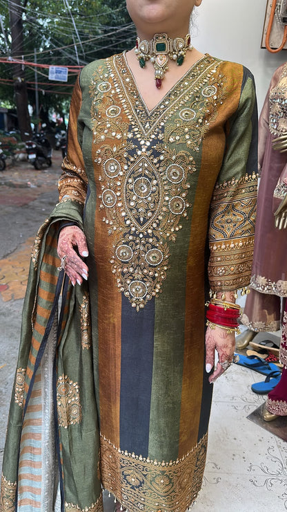 Nihari 2.0 Karwa Digital Handwork  Designer Suit