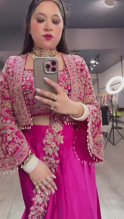 Ambika Foshia Jacket style Designer Saree