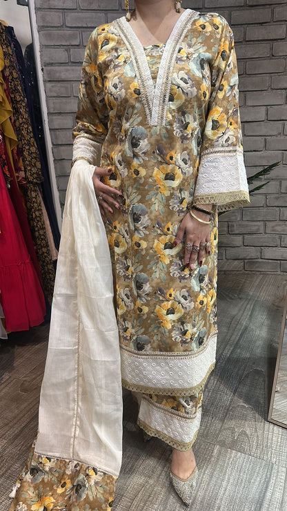 Bohame Cotton Digital Designer Suit